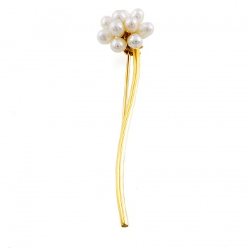 14ct Gold Pearl Bar Brooch